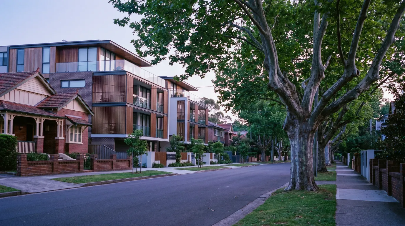 A residential street in Lane Cove, 2066